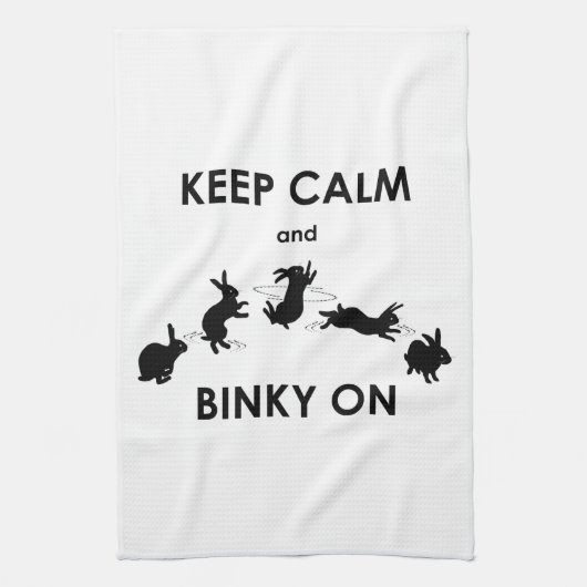 Houd kalm en Binky op keukenhanddoek (Verticaal)