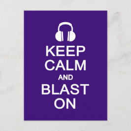 Houd kalm en blauw op briefkaart, pas aan briefkaart