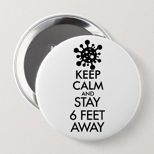 Houd kalm en blijf 6 meter verderop ronde button 4,0 cm (Voorkant /achterkant)