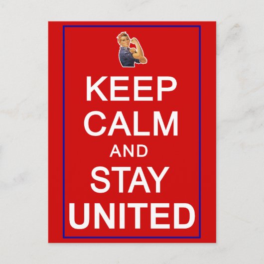 Houd kalm en blijf de Verenigde Rechten van de Men Briefkaart (Voorkant)