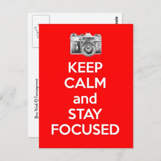 Houd kalm en blijf geconcentreerd briefkaart (Voorkant / Achterkant)