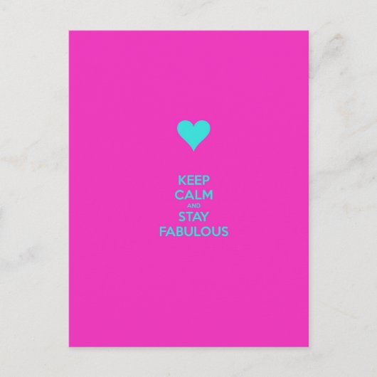 Houd kalm en blijf geweldig briefkaart (Voorkant)