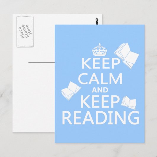 Houd kalm en blijf Lezen Briefkaart (Voorkant / Achterkant)