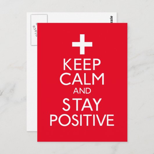 Houd kalm en blijf positief briefkaart (Voorkant / Achterkant)