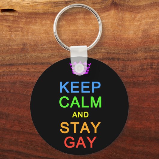 Houd kalm en blijf sleutelketen sleutelhanger (Voorkant)