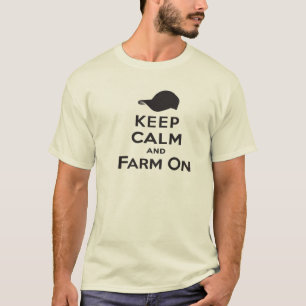 Houd kalm en Boerderij op Mannen T-Shirt