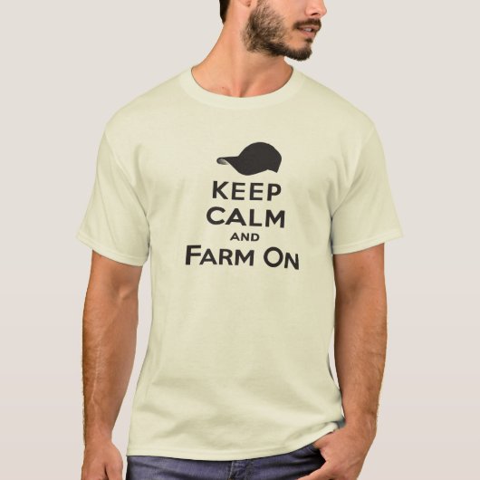 Houd kalm en Boerderij op Mannen T-Shirt (Voorkant)
