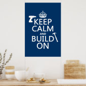 Houd kalm en bouw aan (om het even welke achtergro poster (Keuken)