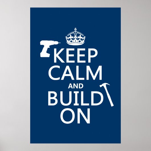 Houd kalm en bouw aan (om het even welke achtergro poster (Voorkant)