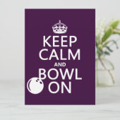 Houd kalm en Bowl aan - alle kleuren Kaart (Staand voorkant)