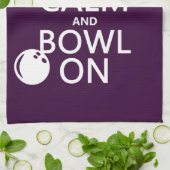 Houd kalm en Bowl aan - alle kleuren Theedoek (Gevouwen)