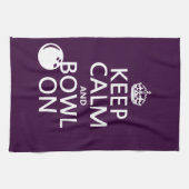 Houd kalm en Bowl aan - alle kleuren Theedoek (Horizontaal)