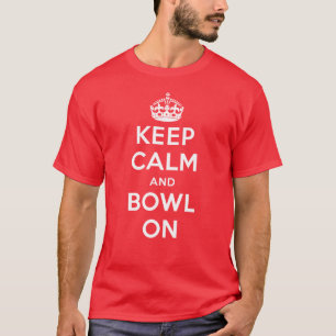 "Houd kalm en Bowl aan" gekleurd T-shirt (Mannen)