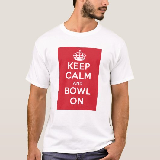 "Houd kalm en Bowl aan" - Licht (Mannen) T-shirt (Voorkant)