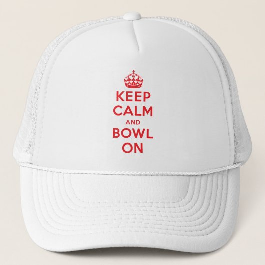 "Houd kalm en Bowl aan" Trucker Hat Trucker Pet (Voorkant)