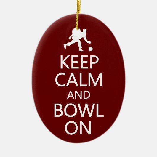Houd kalm en Bowl op aangepast ornament (Voorkant)