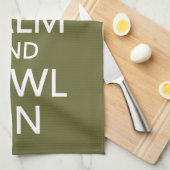 Houd kalm en Bowl op keukenhanddoeken voor aangepa (Quarter Fold)