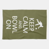 Houd kalm en Bowl op keukenhanddoeken voor aangepa (Horizontaal)