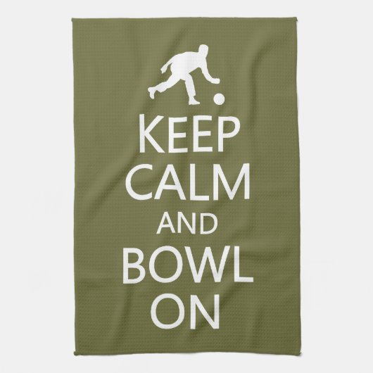 Houd kalm en Bowl op keukenhanddoeken voor aangepa (Verticaal)