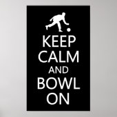 Houd kalm en Bowl op poster van aangepaste kleuren (Voorkant)