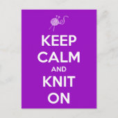 Houd Kalm en brei op Fuschia Briefkaart (Voorkant)