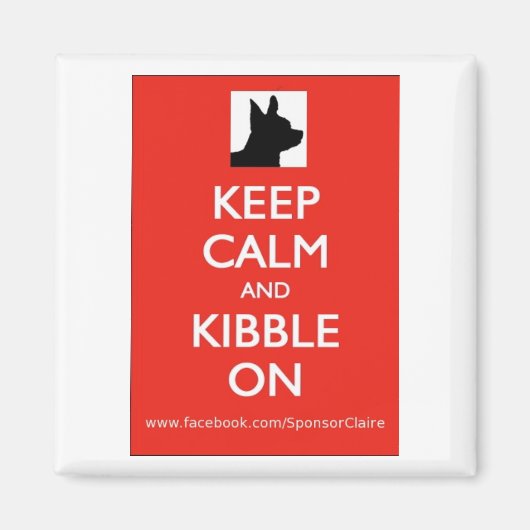 Houd kalm en brokken op vierkante magneet (Voorkant)