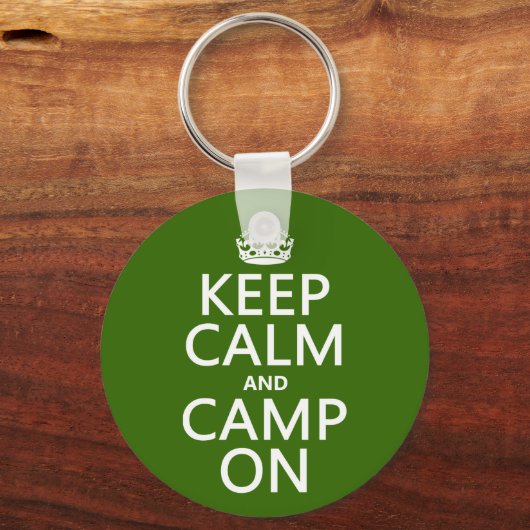 Houd kalm en Camp aan Sleutelhanger (Voorkant)