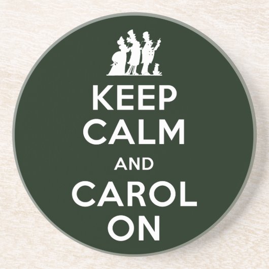 Houd Kalm en Carol Zandsteen Onderzetter (Voorkant)