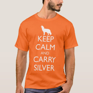 HOUD KALM EN CARRY SILVER, weerwolf T-shirt
