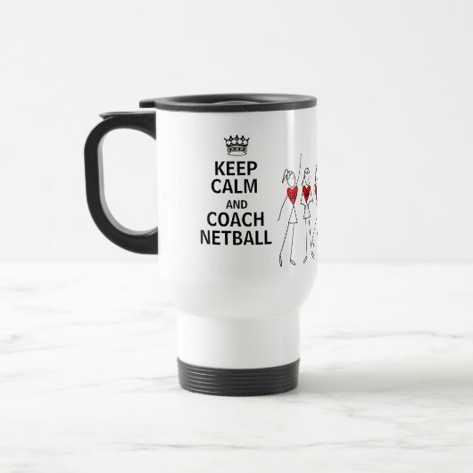 Houd kalm en Coach Netball Gift Design Reisbeker (Links)