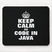 Houd kalm en code in Java grappig Mousepad Muismat (Voorkant)