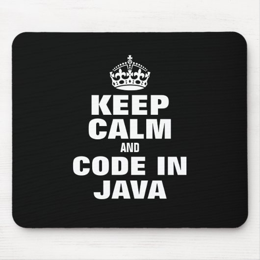 Houd kalm en code in Java grappig Mousepad Muismat (Voorkant)
