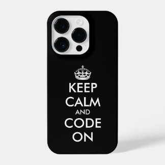 Houd kalm en code op aangepast iPhone 14 pro Hoesj Plus Hoesje