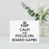 Houd kalm en concentreer je op bordgames briefkaart (Staand voorkant)