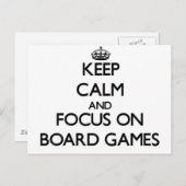 Houd kalm en concentreer je op bordgames briefkaart (Voorkant / Achterkant)