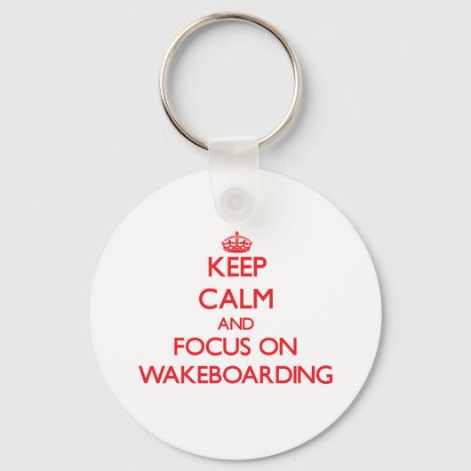 Houd kalm en concentreer je op Wakeboarding Sleutelhanger (Voorkant)