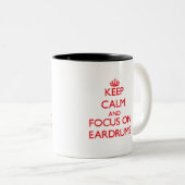 Houd kalm en concentreer me op AARDRUMS Tweekleurige Koffiemok (Voorkant rechts)