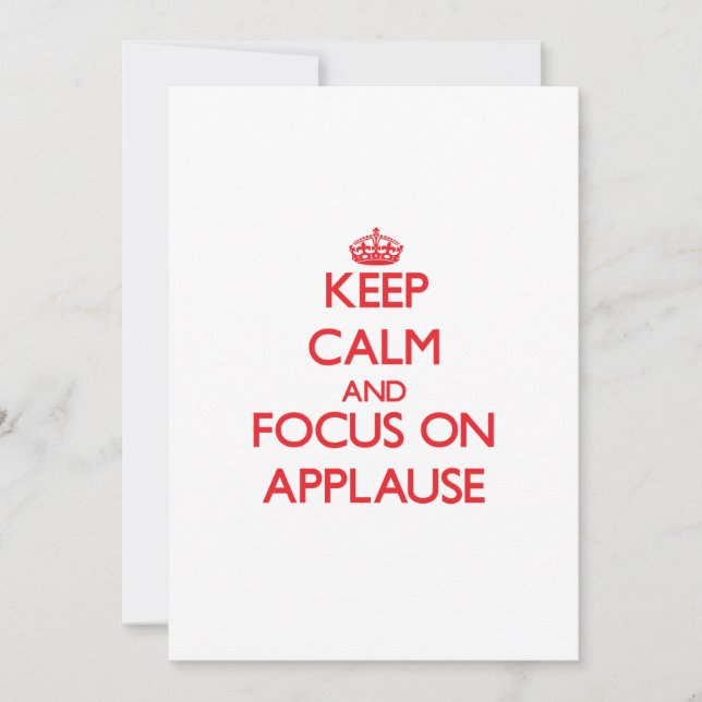 Houd kalm en concentreer me op APPLAUSE (Voorkant)