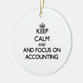 Houd kalm en concentreer me op Boekhouding Keramisch Ornament (Links)