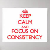 Houd kalm en concentreer me op Consistentie Poster (Voorkant)