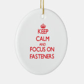 Houd kalm en concentreer me op Fasteners Keramisch Ornament (Rechts)