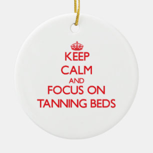 Houd kalm en concentreer me op het Tanning Beds Keramisch Ornament