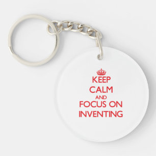 Houd kalm en concentreer me op Inventaris Sleutelhanger