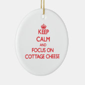 Houd kalm en concentreer me op Katoenkaas Keramisch Ornament (Rechts)