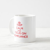 Houd kalm en concentreer me op Naleving Koffiemok (Voorkant links)