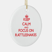 Houd kalm en concentreer me op Rattlesnakes Keramisch Ornament (Rechts)