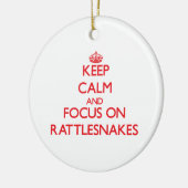 Houd kalm en concentreer me op Rattlesnakes Keramisch Ornament (Links)