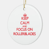 Houd kalm en concentreer me op Rollerblades Keramisch Ornament (Links)