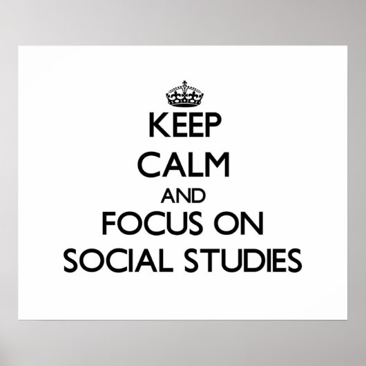 Houd kalm en concentreer me op Sociale Studies Poster (Voorkant)