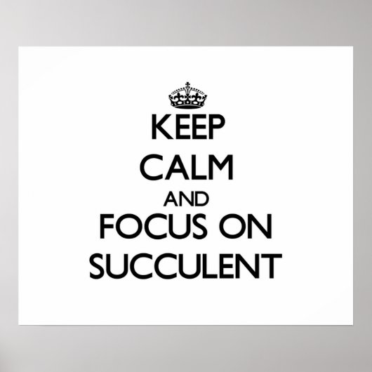 Houd kalm en concentreer me op Succulent Poster (Voorkant)